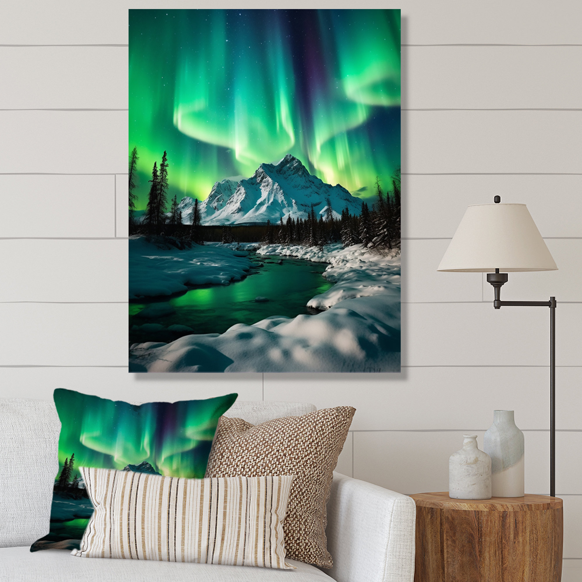 Millwood Pines Northern Lights In Stunning Arctic Mountains - Northern ...